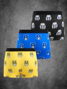 Transformers X SHEIN 3pcs Tween Boy Cartoon Print Boxer Briefs - Multicolor - View 2