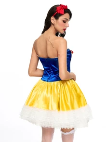 ROMWE Anime Halloween Cosplay Strapless Short Dress For Women - Multicolor - View 2