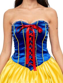 ROMWE Anime Halloween Cosplay Strapless Short Dress For Women - Multicolor - View 5