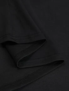 Elenzga Plus Size Mesh Mock Neck Draped Ruched Satin Midi Dress, Sleeveless Slim Elegant Evening Party Dress - Black - View 6
