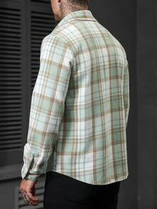 Manfinity Homme Men's Plaid Casual Versatile Daily Wear Shirt - Multicolor - View 2