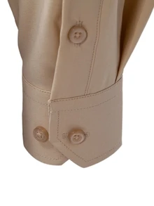 Manfinity Mode Men's Plus Size Long Sleeve Shirt, Khaki Shirt Collar Top, Suitable For Daily Commute And Gatherings, Formal, Old Money - Khaki - View 6