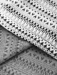 Manfinity Mode 2026 Spring Summer Men Vintage Casual Modest Fair Isle Knit Polo Shirt, White And Black Retro Contrast Color Breathable Vacation, Formal, Golf - Multicolor - View 7
