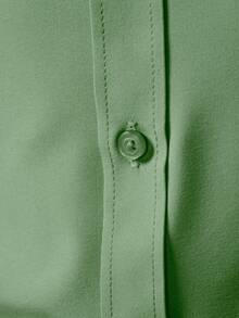 Calvornis Men's Casual Versatile Solid Color Long Sleeve Shirt, Formal, Old Money - Green - View 6