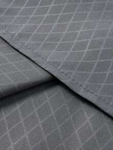 Manfinity Mode Men's Casual Diamond Patterned Short Sleeve Formal Shirt, Summer Men Short Sleeve Dress Shirts, Ceremony - Dark Grey - View 6