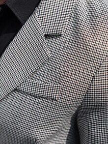 Manfinity Mode Men Plaid Lapel Collar Long Sleeve Jacket And Pants Casual Suit Set - Multicolor - View 7