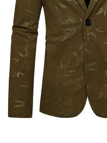 Manfinity Mode Men's Plant Print Suit Set - Coffee Brown - View 5