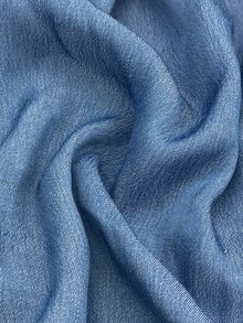 Linhara Women's Plus Size Casual Commute Blue Solid Color Lapel Long Sleeve Chest Pocket Hem Slit Design Long Dress Suitable For Spring And Autumn Fall - Blue - View 6