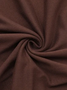 SHEIN LUNE Deep Brown Lace V-Neck Pleated High Slit Maxi Dress - Dark Brown - View 5