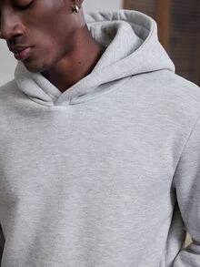 Mainfolk Herrset med enfärgad hoodie och mjukisbyxor - Ljusgrå - Visa 4