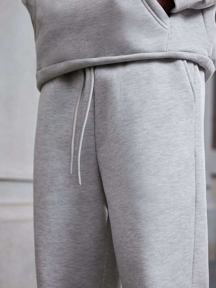 Mainfolk Men's Solid Color Hoodie And Sweatpants Set - Light Grey - View 10