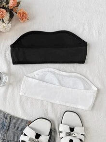 SHEIN 2PCS Tween Girls Bras Kids And Bralettes - Multicolor - View 2