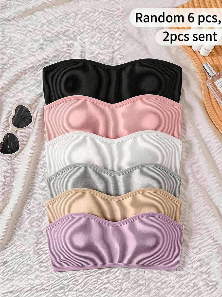 SHEIN 2件組 青少年女孩內衣與小胸罩 - 彩色 - 查看 1