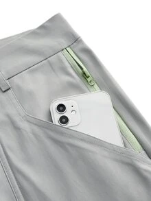 In My Nature Women's Casual Button Pocket Zipper Outdoor Long Pants - Grey - View 3