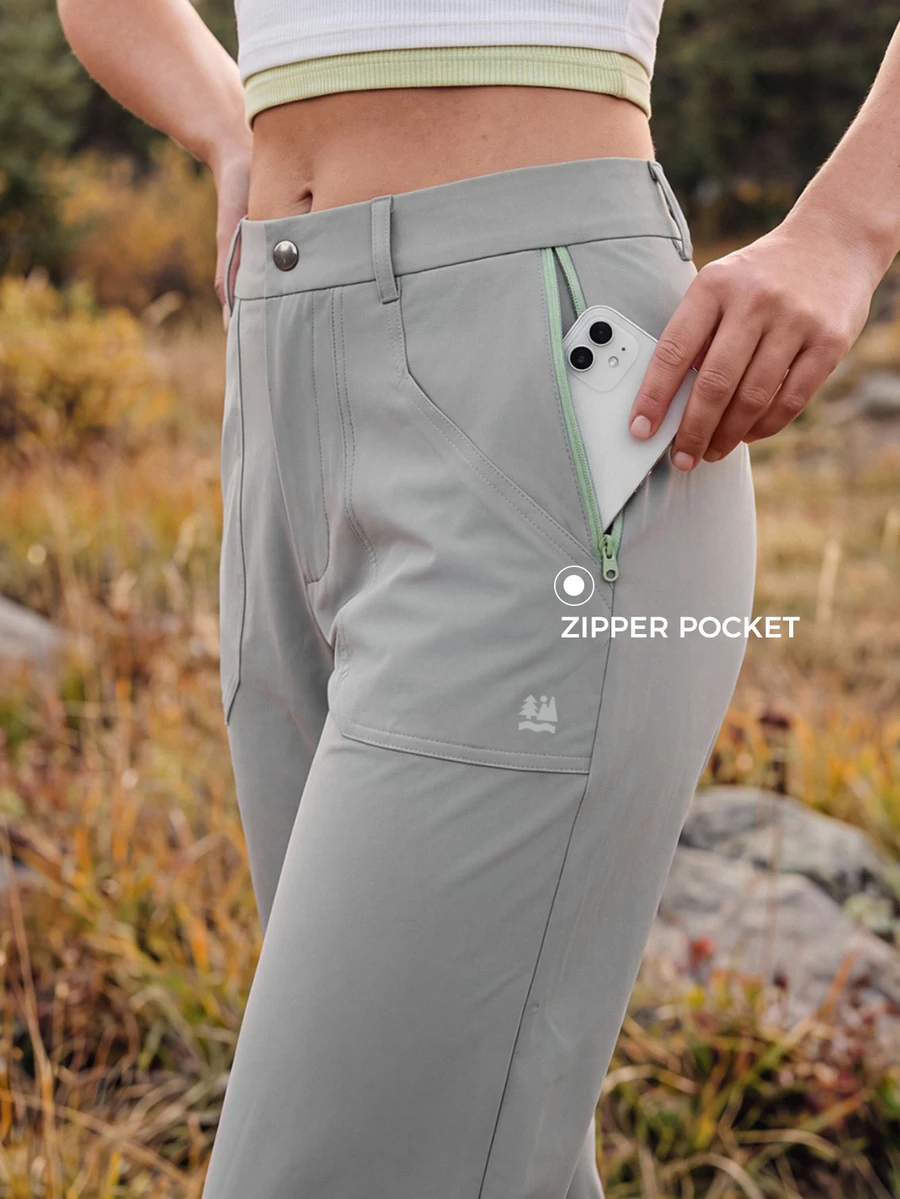 In My Nature Women's Casual Button Pocket Zipper Outdoor Long Pants