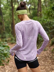 In My Nature Women's Purple High-Elastic Skin-Friendly Mesh Patchwork Open-Toe Outdoor T-Shirt For Yoga, Pilates, Fitness, Running And Training, Summer - Purple - View 2