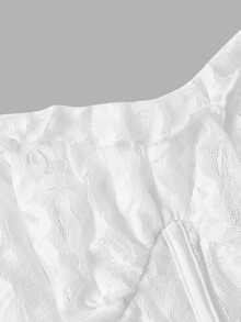 SHEIN MOD Women's Off-Shoulder Lace Elegant Waist-Cinching Party Dress - White - View 7