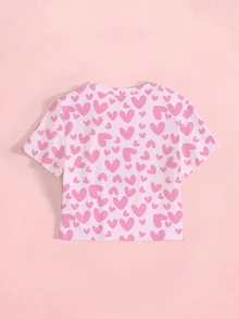 SHEIN X Care Bears Women's Heart Cartoon Print Short Sleeve Fitted T-Shirt - White - View 4