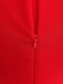 SHEIN Autumn/Winter Girls' Black And White Colorblock Slim Fit Dress With Bow Accessory, Elegant Style - Red - View 8