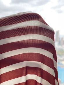 SHEIN 青少年女孩條紋圖案V領半開鈕扣前襟荷葉邊長袖居家服睡衣套裝 2件組 - 紅白色 - 查看 11