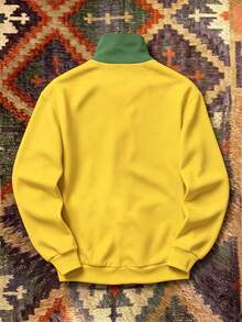 Lornexis Men's Colorblock Full-Zip Track Jacket With Zipper Pockets, Stand Collar Long Sleeve Casual Outerwear For Fall, Winter, Sports & Streetwear - Multicolor - View 2