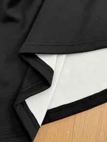 Shapeblank 女款大尺碼黑色長袖高領T恤，時尚休閒、彈性保暖舒適，適合秋冬日常穿搭黑色造型 - 黑色 - 查看 7