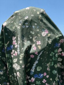 SHEIN 孕婦度假拼接花卉印花休閒無袖哺乳洋裝 - 墨綠色 - 查看 8