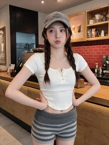 Comfortcana Women Casual Summer Knit Pants In Fall/Winter - Grey - View 5