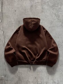 AXEPEAK Men's Loose Comfortable Warm Casual Vacation College Outdoor Fashion Patchwork Sweatshirt Hoodie Sweatshirt - Brown - View 2