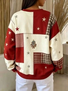 Selamara Women's Christmas Pattern Knit Top (Suitable For New Year), Autumn/Winter Knit Pullover - Multicolor - View 2