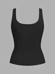 Slaydiva 3pcs Plus Size Solid Color Casual Tank Tops Holiday Pink Black White Summer - Multicolor - View 6