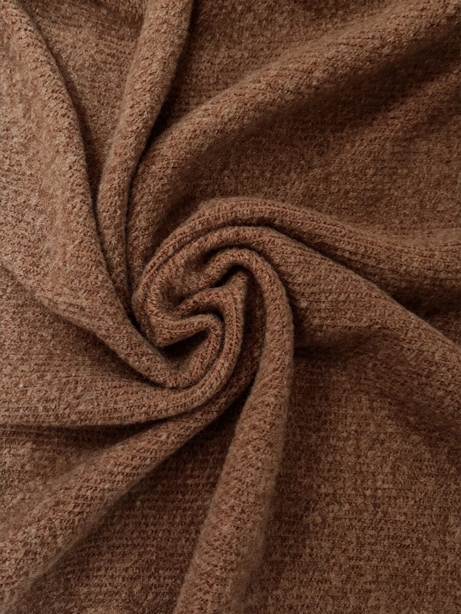 Sundraya Hooded Zip-Up Crop Top 2026071303#Blended Faux Rabbit Fur Thermal Lined Color 01#Luxurious - Brown - View 1