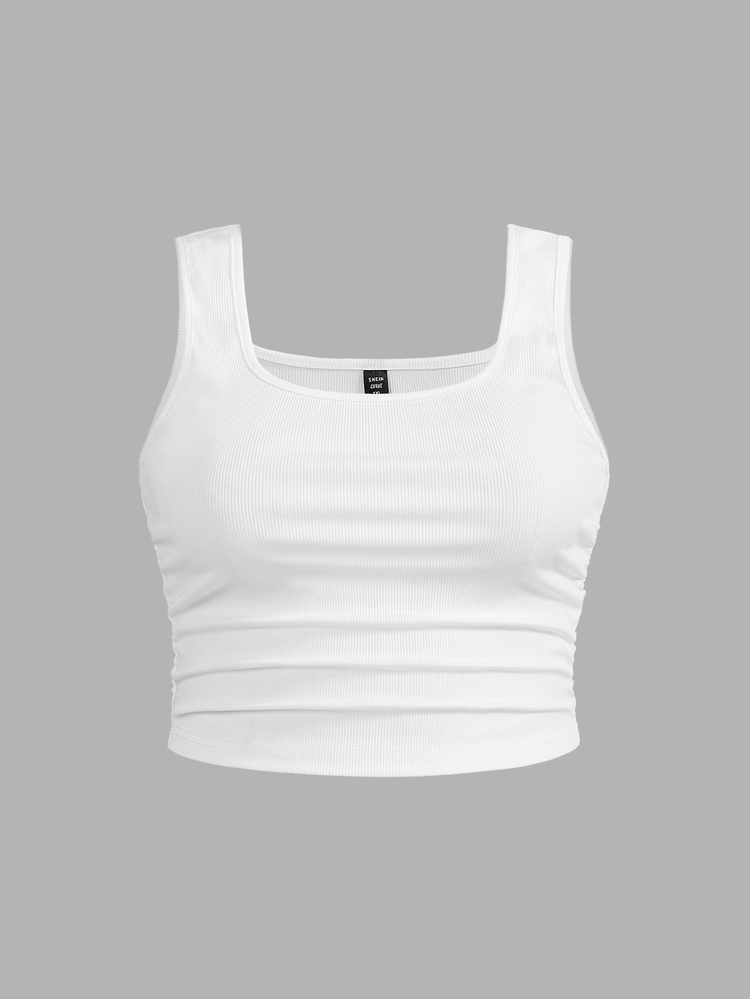 Slaydiva 2pack /Set Black + White Casual Basic Racerback Sleeveless Deep V-Neck Ribbed Tank Tops For Women - Black and White - View 8