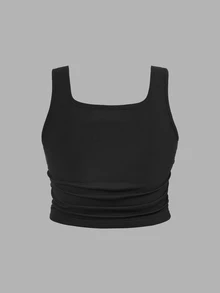 Slaydiva 2packs /Set Black + White Casual Basic Racerback Sleeveless Deep V-Neck Ribbed Tank Tops For Women - Black and White - View 5