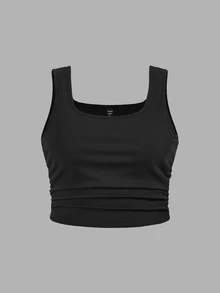 Slaydiva 2packs /Set Black + White Casual Basic Racerback Sleeveless Deep V-Neck Ribbed Tank Tops For Women - Black and White - View 10