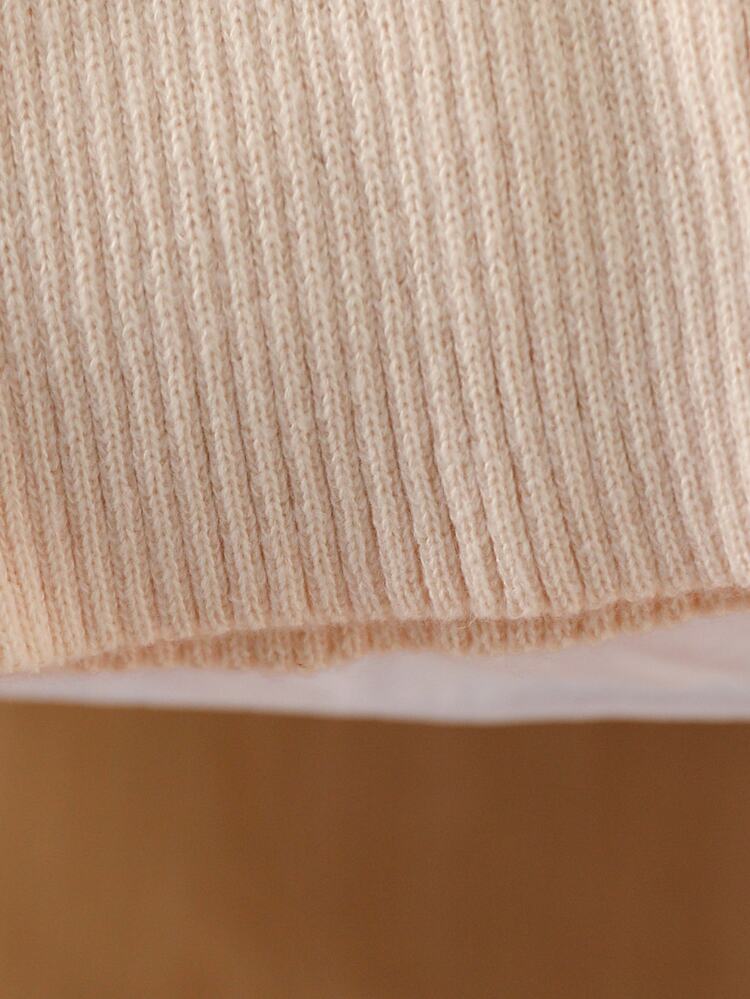 Genkimix Kids Young Girl' Thick Knit Turtleneck Sweater And Pants Set, Autumn/Winter Fall Pullover - Apricot - View 4
