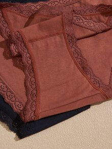 Lullawish Celana Dalam Segitiga Wanita Warna Polos Nyaman dengan Hiasan Pita Renda - MultiWarna - View 5
