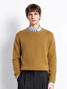 RONVEXI Men's Streetwear Colorblock Fashion Ribbed Long Sleeve Sweater Y2k Couple Matching Outfit Fall - Green - View 4