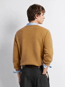 RONVEXI Men's Streetwear Colorblock Fashion Ribbed Long Sleeve Sweater Y2k Couple Matching Outfit Fall - Green - View 5