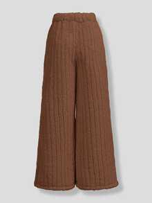 Maija Kids Maija Kids Tween Girls White Textured Kids Double-Sided Thermal Lined Thickened Versatile Pants, Autumn/Winter - Brown - View 2