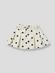 Maija Kids Maija Kids Young Girl Polka Dot Print Pleated Denim Skirt - Multicolor - View 2