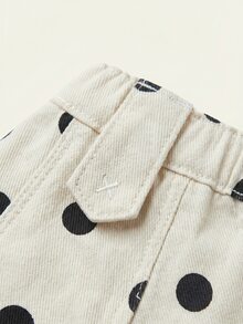 Maija Kids Maija Kids Young Girl Polka Dot Print Pleated Denim Skirt - Multicolor - View 7