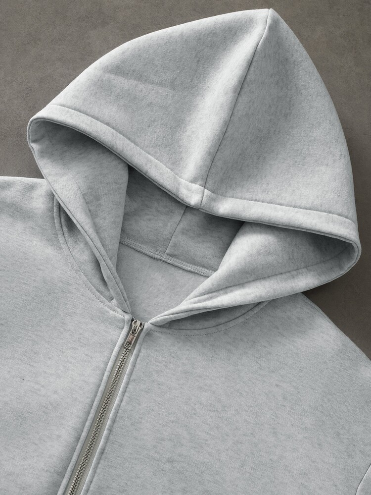 PAVTROS Men's Letter Embroidery Pattern Hoodie And Long Pants Casual Daily Set - Grey - View 5