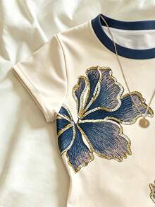 IslaSuriya Summer Casual Fashion Flower Pattern Beach Top, Vacation Top - Multicolor - View 3
