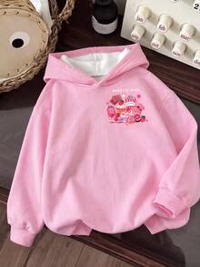 Teen Girls Casual Minimalist Loose Comfortable Sweatshirt Suitable For Autumn/Winter - Multicolor - View 4