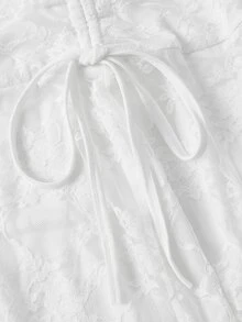 SHEIN MOD Women's Asymmetric Hem Lace Camisole And Side Tie Waist Skirt Fashion Two Pieces Set - White - View 8