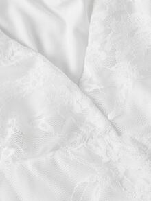 SHEIN MOD Women's Asymmetric Hem Lace Camisole And Side Tie Waist Skirt Fashion Two Pieces Set - White - View 7