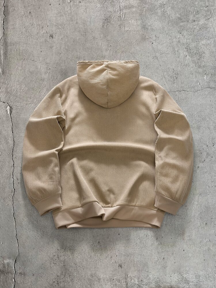 AXEPEAK Men's Casual Versatile Thermal Lined Hooded Pullover Sweatshirt - Apricot - View 3