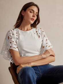 Anewsta Essential 女款春夏情人節海灘白色度假休閒T恤套裝 - 白色 - 查看 5