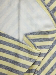 SHEIN CURVE+ Plus Size Women's Casual Round Neck Long Sleeve Striped Sweatshirt - Multicolor - View 6